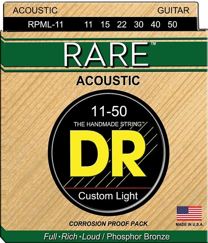Deals 🔔 Empire Guitars DR RPML-11 Rare Phosphor Bronze Acoustic Guitar Strings - Medium Light (11-50) Accessories ✔️ 1 Empire Guitars DR RPML-11 Rare Phosphor Bronze Acoustic Guitar Strings - Medium Light (11-50) Accessories