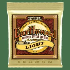 Empire Guitars Accessories Ernie Ball 2004 Earthwood Light 80/20 Acoustic Guitar Strings, .011 - .052