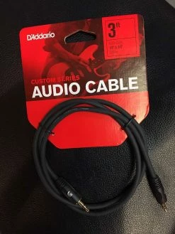 Empire Guitars D'Addario PW-MC-03 1/8 Inch To 1/8 Inch Stereo Cable, 3 Feet