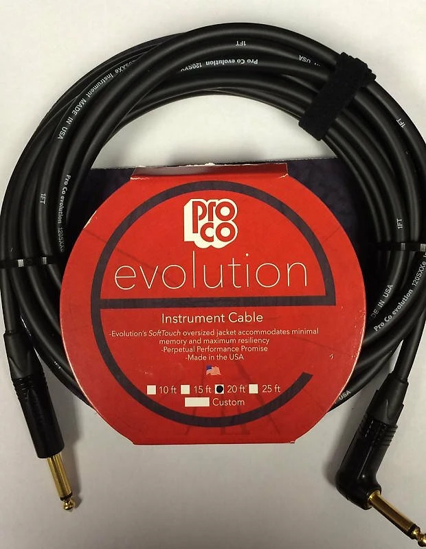 Brand new 😀 Empire Guitars Pro Co Evolution EVLGCLN-20 Instrument Cable 20 Ft Angle/Straight *Free Shipping In The USA* 🔥 1 Empire Guitars Pro Co Evolution EVLGCLN-20 Instrument Cable 20 Ft Angle/Straight *Free Shipping In The USA*