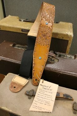 Empire Guitars Cheesecake Leather Mandala & Turqoise Guitar Strap