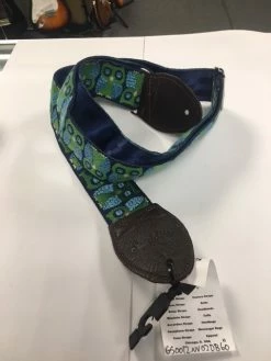 Souldier Guitar Strap Owls Navy W/ Brown Leather Ends *Free Shipping In The USA*