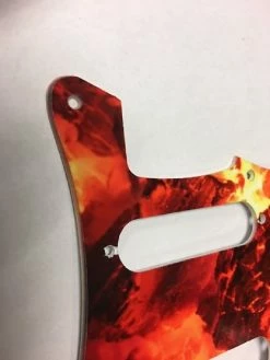 Empire Guitars Greasy Groove Stratocaster Pickguard & Backplate Fire Ember
