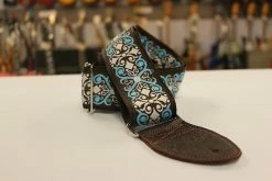 Empire Guitars Souldier Guitar Strap Constantine Turquoise/White/Brown W/ Brown Ends *Free Shipping In The USA*