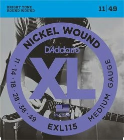 Empire Guitars D'Addario EXL115 Nickel Wound Electric Guitar Strings Medium/Blues-Jazz Rock 11-49
