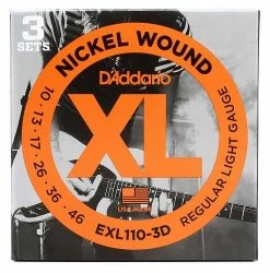 Empire Guitars D'Addario EXL110-3D Nickel Wound Electric Guitar Strings, Regular Light Gauge 3-Pack