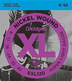 Empire Guitars D'Addario EXL120 Nickel Wound Super Light Electric Guitar Strings, .009 - .042