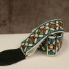 Souldier Stained Glass Blue Guitar Strap With Black Leather Ends *Free Shipping In The USA*