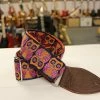 Empire Guitars Souldier Guitar Strap Owls Orange With Brown Leather Ends *Free Shipping In The USA* Accessories