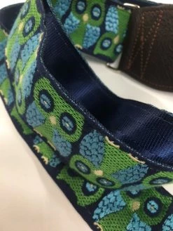 Souldier Guitar Strap Owls Navy W/ Brown Leather Ends *Free Shipping In The USA*