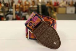 Empire Guitars Souldier Guitar Strap Owls Orange With Brown Leather Ends *Free Shipping In The USA* Accessories