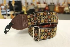 Empire Guitars Accessories Souldier Guitar Strap Woodstock Gold W/ Brown Leather Ends *Free Shipping In The USA*
