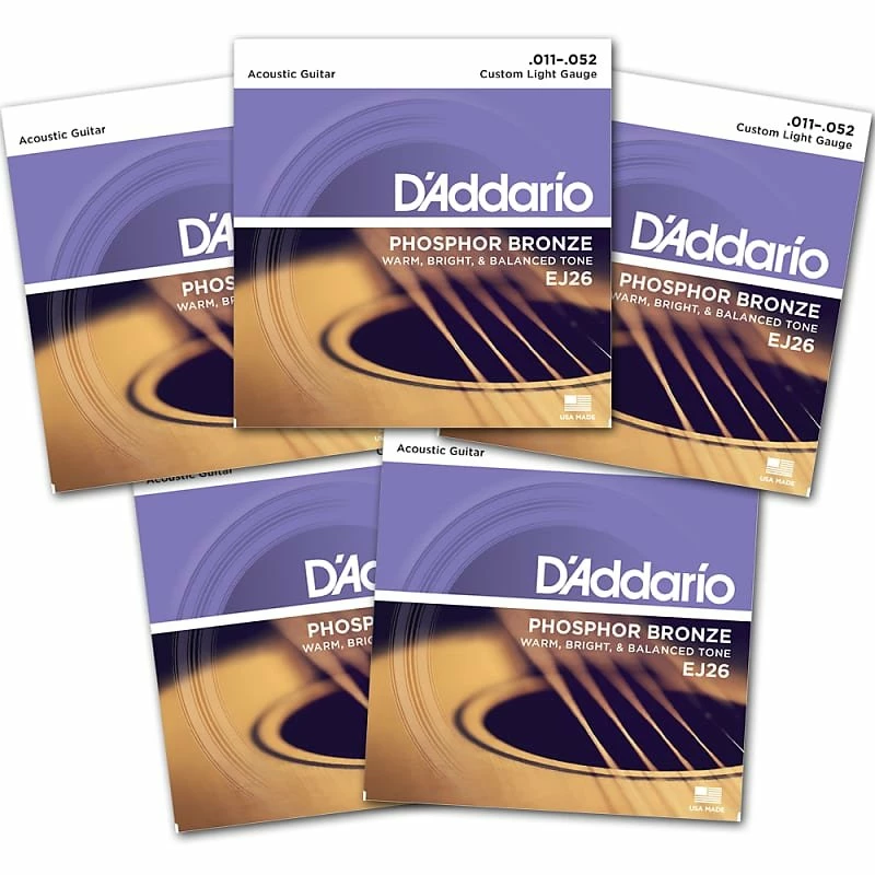 Best deal ๐คฉ Empire Guitars D'Addario EJ26 Phosphor Bronze Acoustic Strings, Custom Light, 11-52, 5 Sets *Free Shipping In The US* ๐คฉ 1 Empire Guitars D'Addario EJ26 Phosphor Bronze Acoustic Strings, Custom Light, 11-52, 5 Sets *Free Shipping In The US*