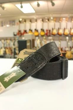 Empire Guitars Levy's Solid Black Cork Black Vegan Guitar Strap MX8-BLK *Free Shipping In The USA* Accessories