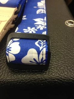 Empire Guitars Accessories Sherrin's Threads Blue Hibiscus 1.5" Ukulele Strap *Free Shipping In The USA*
