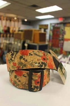 Empire Guitars Accessories Levy's Wildflower Red, Cream Black Cork Vegan Guitar Strap W/ Black Cork Ends MX8-001 *Free Shipping In USA*