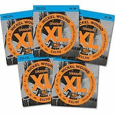 Empire Guitars D'Addario EXL110 Nickel Wound Regular Light Electric Guitar Strings, .010 - .046-- 5 Sets
