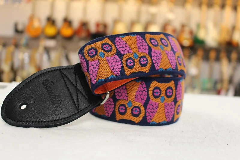 Coupon 🔔 Empire Guitars Souldier Owls Orange Guitar Strap With Black Leather Ends *Free Shipping In The USA* Accessories 🌟 1 Empire Guitars Souldier Owls Orange Guitar Strap With Black Leather Ends *Free Shipping In The USA* Accessories