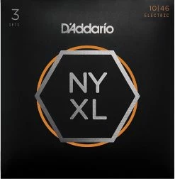 Empire Guitars Accessories D'Addario NYXL1046-3P Nickel Wound Electric Guitar Strings 3-Pack, 10-46, Light *Free Shipping In The USA*