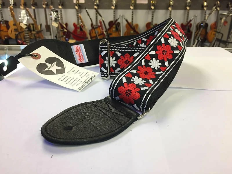 Promo 🎁 Empire Guitars Souldier Tulip 2" Guitar Strap With Black Leather Ends *Free Shipping In The USA* Accessories 🔔 2 Empire Guitars Souldier Tulip 2" Guitar Strap With Black Leather Ends *Free Shipping In The USA* Accessories