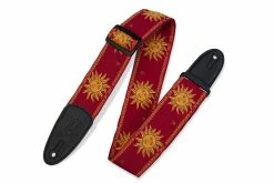 Empire Guitars Levy's MPJG-SUN-RED 2" Sun Print Red Guitar Strap *Free Shipping In The USA*