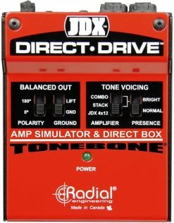 Radial JDX Direct-Drive Analog Amp Simulator & DI Box *Free Shipping In The USA*