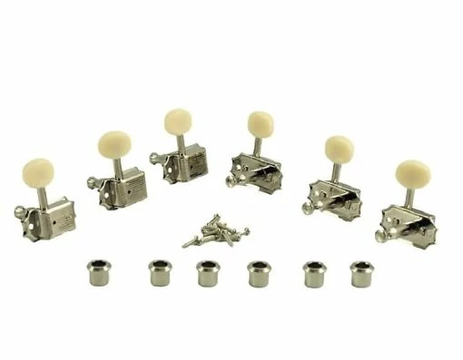 Empire Guitars Kluson Deluxe KD-3-NP 3 Per Side With White Buttons *Free Shipping In The USA* Guitar Parts