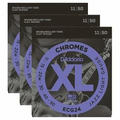 Empire Guitars Accessories D'Addario ECG24 XL Chromes Flatwound Electric Guitar Strings, 11-50, 3 Packs *Free Shipping In The US*