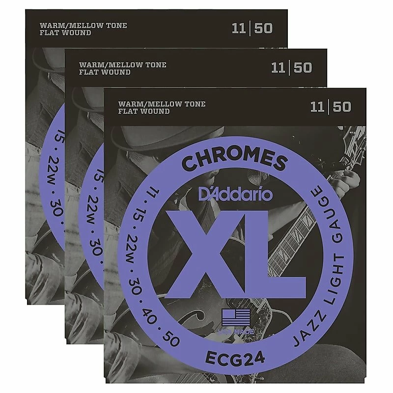 Buy 🛒 Empire Guitars Accessories D'Addario ECG24 XL Chromes Flatwound Electric Guitar Strings, 11-50, 3 Packs *Free Shipping In The US* 🥰 1 Empire Guitars Accessories D'Addario ECG24 XL Chromes Flatwound Electric Guitar Strings, 11-50, 3 Packs *Free Shipping In The US*