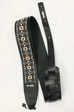 Empire Guitars Souldier Fillmore White Brown On Black Torpedo Guitar Strap *Free Shipping In The US*