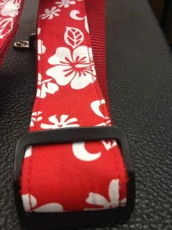 Empire Guitars Sherrin's Threads Red Hibiscus 1.5" Ukulele Strap *Free Shipping In The USA* Ukulele Accessories