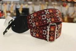 Empire Guitars Accessories Souldier Guitar Strap Woodstock Red W/ Black Leather Ends *Free Shipping In The USA*