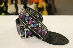 Accessories Souldier Guitar Strap Lovebirds Black W/ Black Leather Ends *Free Shipping In The USA