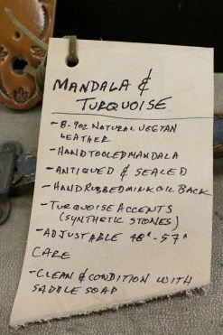 Empire Guitars Cheesecake Leather Mandala & Turqoise Guitar Strap