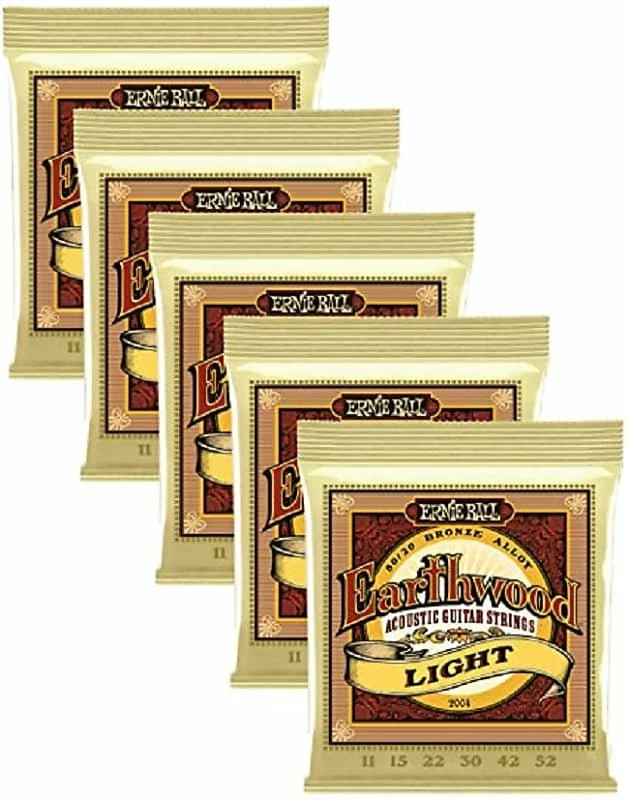 Cheap 👏 Ernie Ball 2004 Earthwood Light 80/20 Acoustic Guitar Strings, .011 - .052 *5 Packs* *Free Shipping* 😀 1 Ernie Ball 2004 Earthwood Light 80/20 Acoustic Guitar Strings, .011 - .052 *5 Packs* *Free Shipping*