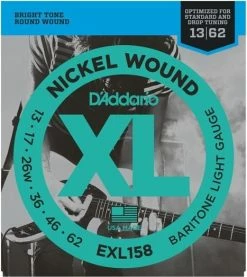 Empire Guitars D'Addario EXL158 Baritone Light Gauge Electric Guitar Strings Accessories