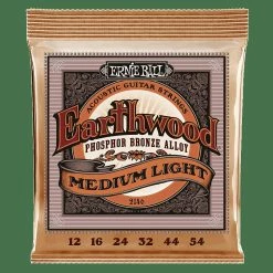 Empire Guitars Ernie Ball Phosphor Bronze Medium Light Earthwood Acoustic Guitar Strings (12-54) PO2146 Accessories
