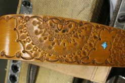Empire Guitars Cheesecake Leather Mandala & Turqoise Guitar Strap