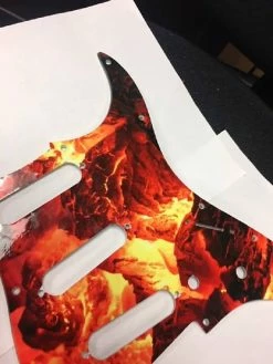 Empire Guitars Greasy Groove Stratocaster Pickguard & Backplate Fire Ember