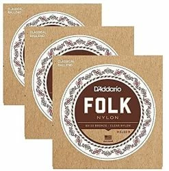 Empire Guitars Accessories D'Addario EJ33 Folk Nylon Guitar Strings Ball End 80/20 Bronze/Nylon-3 Packs *Free Shipping In USA*