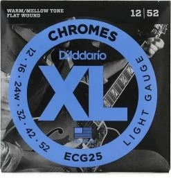 Empire Guitars D'Addario ECG25 XL Chromes Flatwound Electric Guitar Strings, Light Gauge Standard