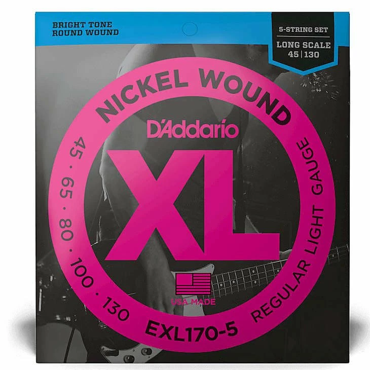 Best reviews of ๐ Empire Guitars D'Addario EXL170-5 Nickel Wound Long Scale Bass Guitar Strings, Light Gauge ๐งจ 1 Empire Guitars D'Addario EXL170-5 Nickel Wound Long Scale Bass Guitar Strings, Light Gauge