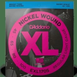 Empire Guitars Accessories D'Addario EXL170S Short Scale Light Bass Guitar Strings